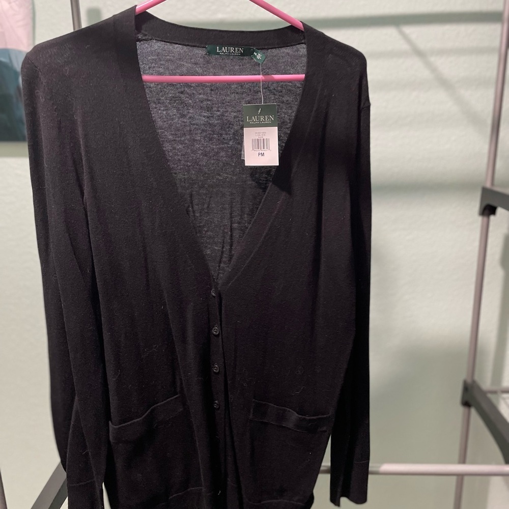 Lauren By Ralph Lauren Cardigan Button Down Petite